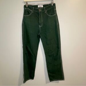 Reformation Cowboy High Rise Straight Leg Jeans in Emerald Green 28